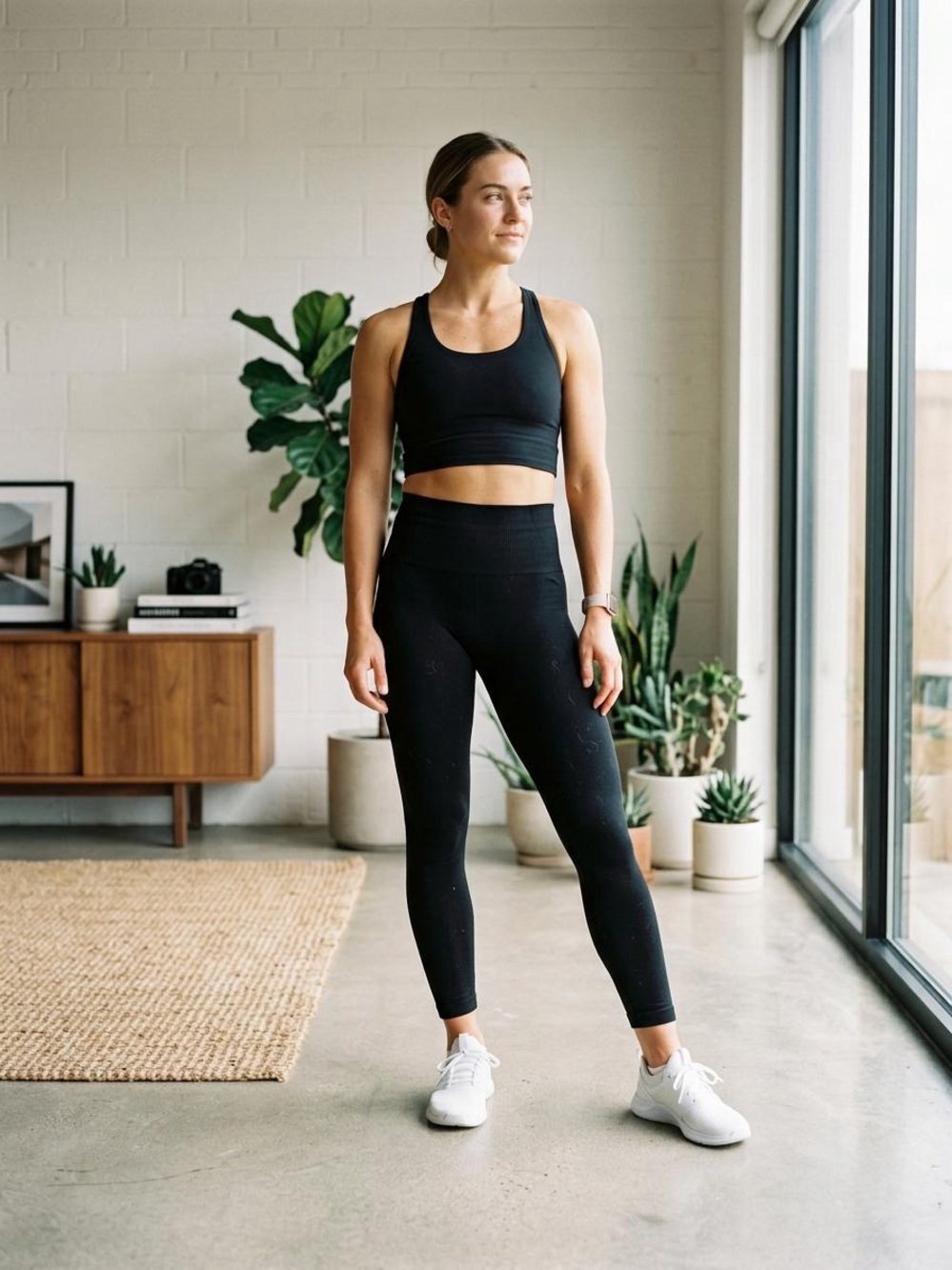 High-Waist Black Performance Leggings